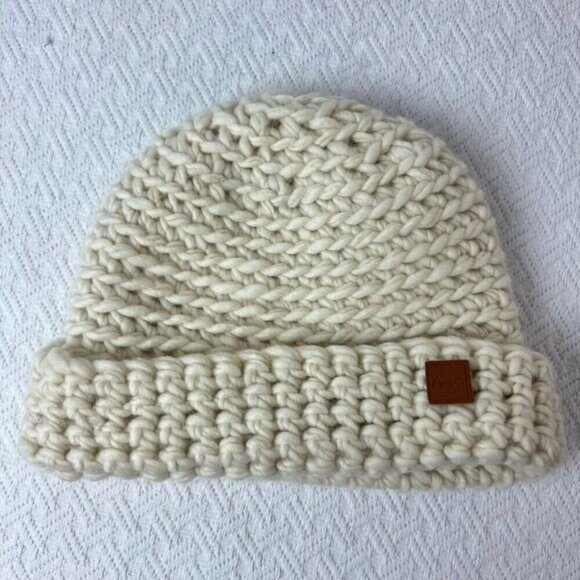 Gibou Hat Toque Adult Knit Cream Cozy Winter Warm Gift Chunky Knit Fall - Picture 6 of 8